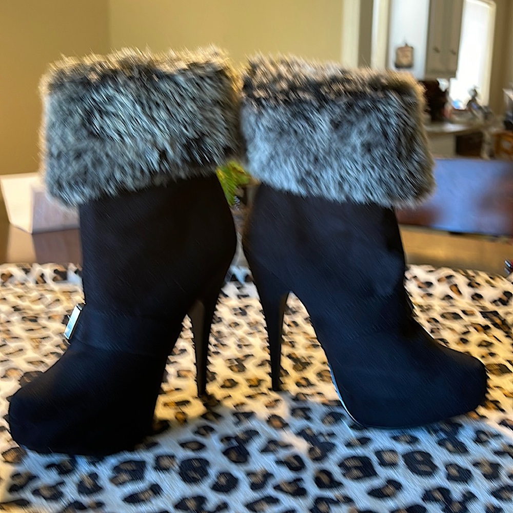 Winter fashion boots with 6” heel